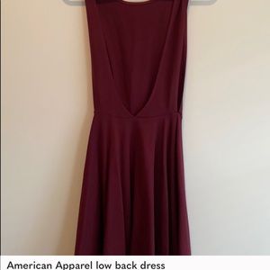 American Apparel Low Back Burgandy Dress